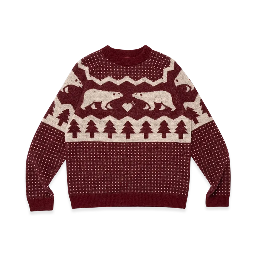 HUMAN MADE Polar Bear Knit Sweater "Burgundy"