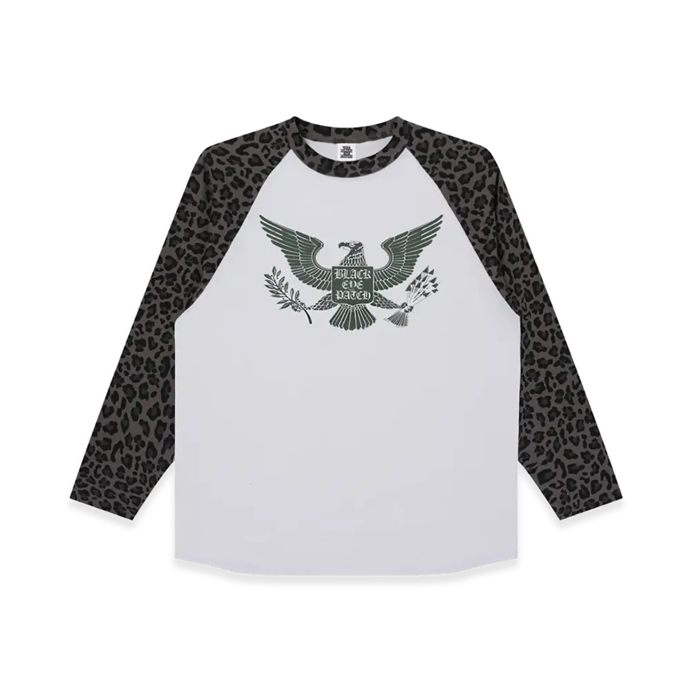 BlackEyePatch Condor Raglan L/S Tee "White/Leopard"