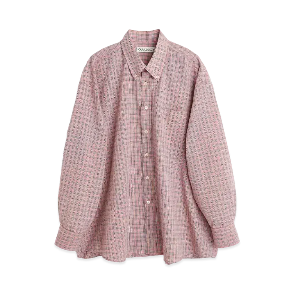 OUR LEGACY Borrowed BD Shirt Kumble Check "Pink"