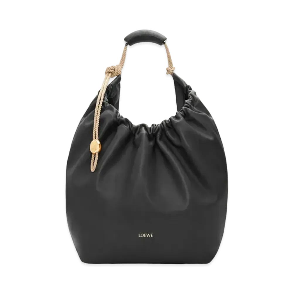 LOEWE XL Squeeze Bag in Natural Calfskin "Black"