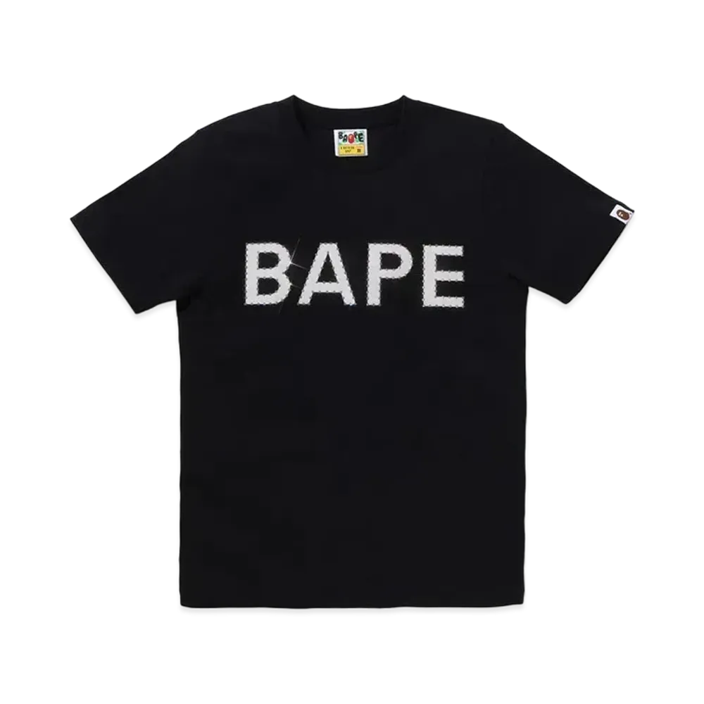 A BATHING APE Crystal Stone Bape Tee "Black"