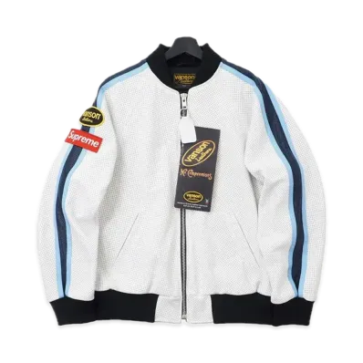 Supreme x Vanson Leathers Perforated Bomber Jacket "White"