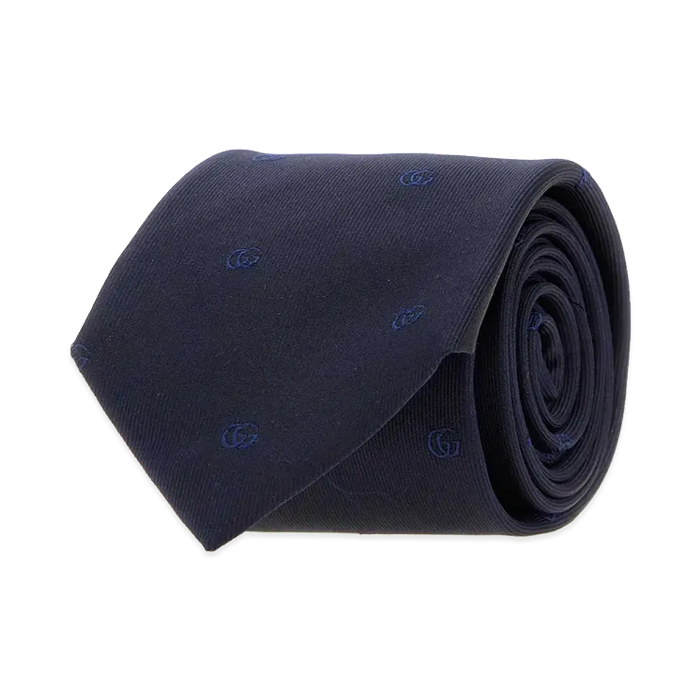 GUCCI Jacquard Tie "Midnight Blue"