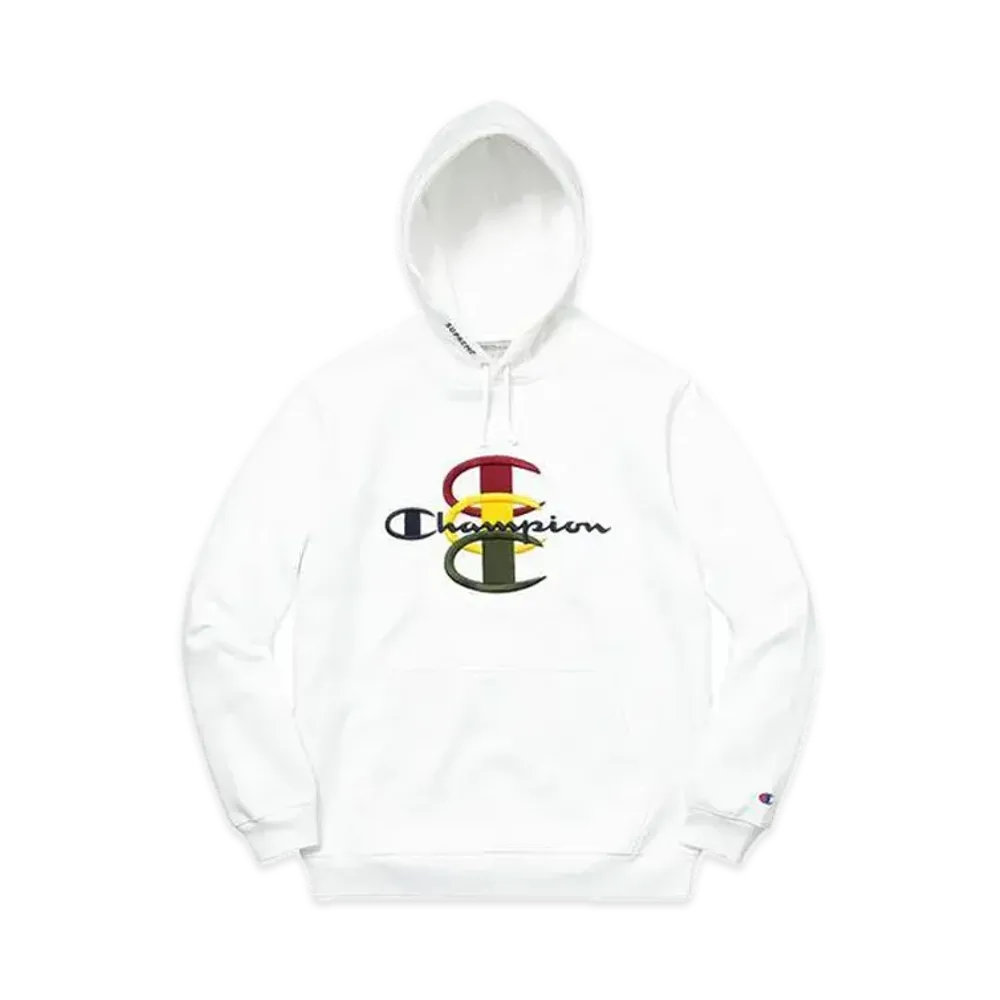 Supreme x Champion Stacked C Hooded Sweatshirt "White"