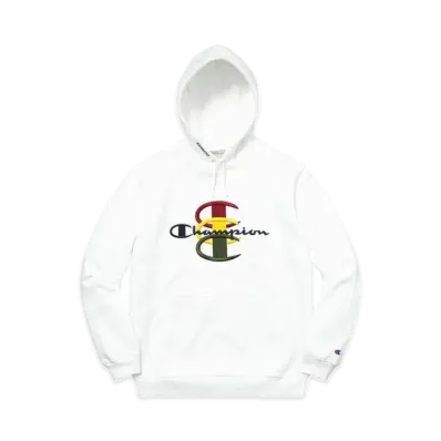 Supreme x Champion Stacked C Hooded Sweatshirt "White"