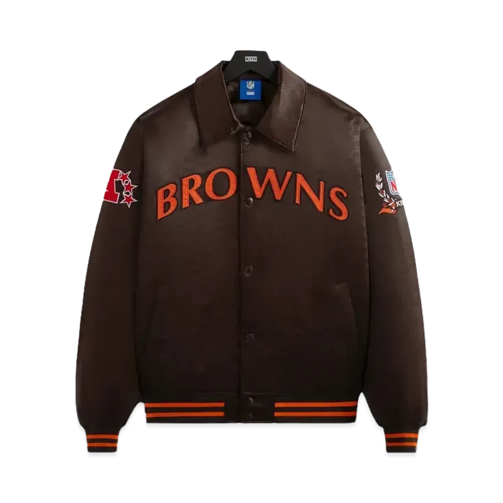 Kith x the NFL: Browns Satin Bomber Jacket "Zoom"