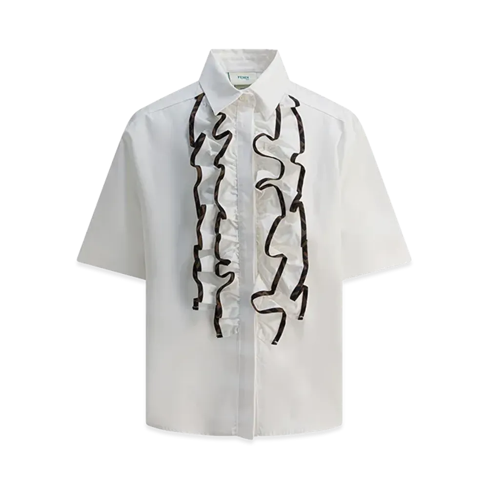 FENDI Kids Short Sleeve Shirts "White"