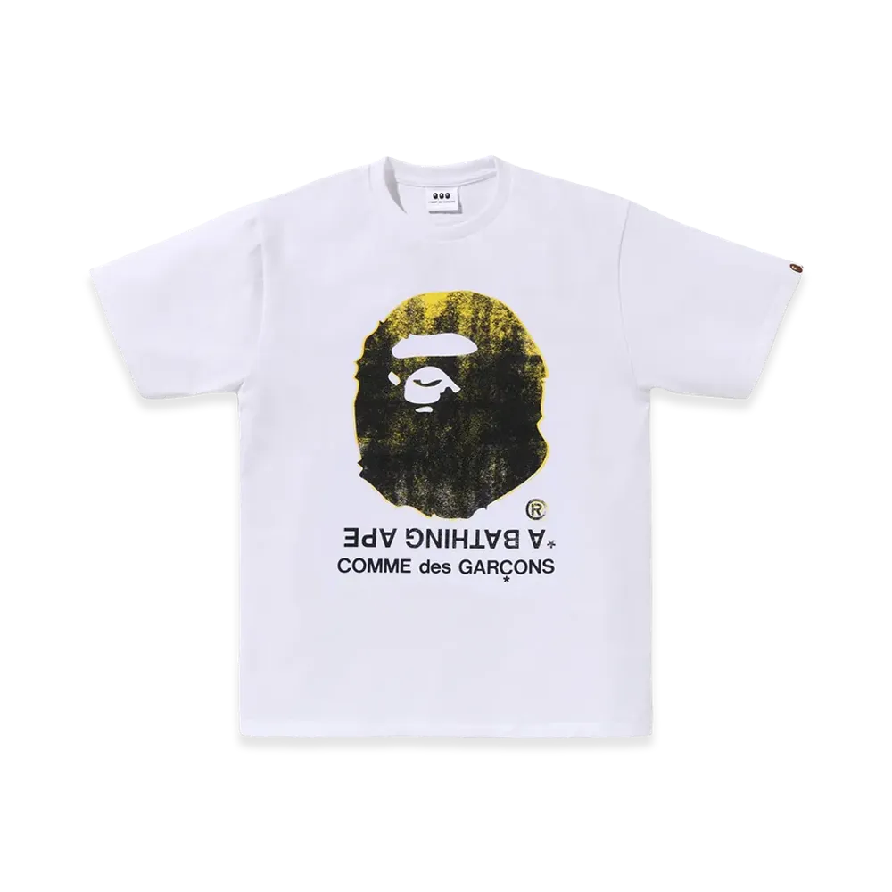 A BATHING APE x COMME des GARCONS Big Ape Head Tee "White"