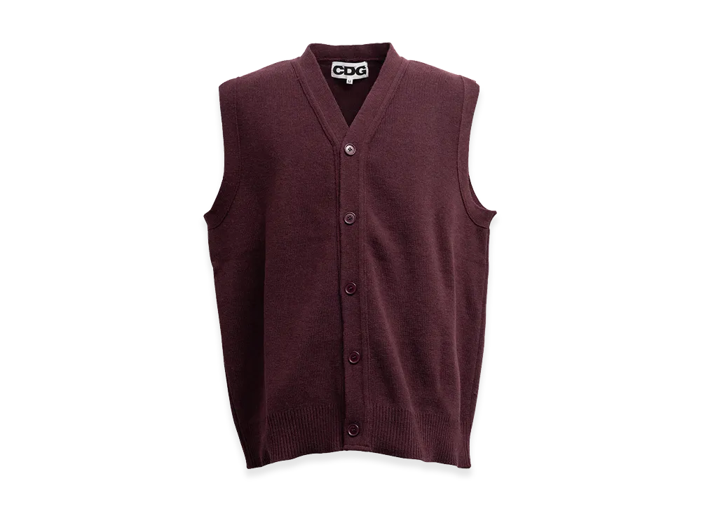 COMME des GARCONS CDG Oversized Cardigan Vest "Maroon"