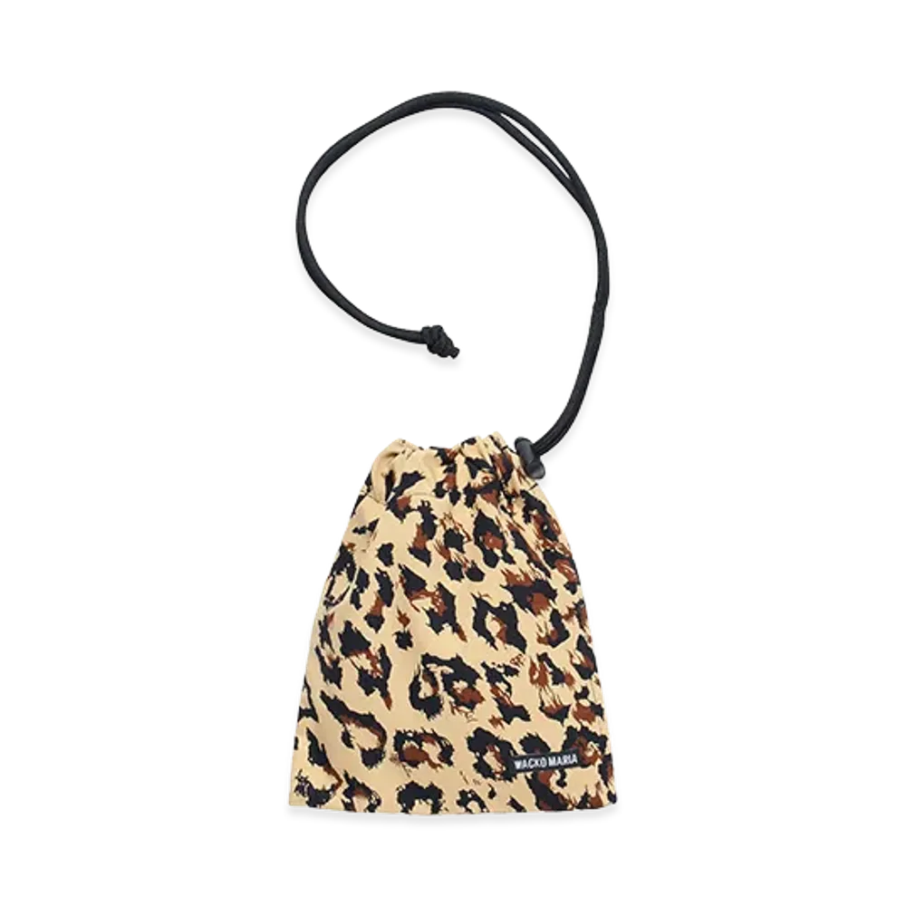 WACKO MARIA Leopard Drawstring Bag "Beige"