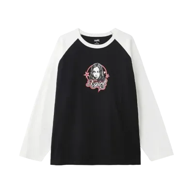 X-Girl Face And Stars B/B Big Tee "Black"