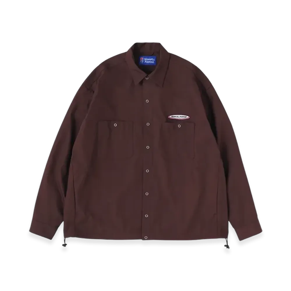 SEDAN ALL-PURPOSE Oval Logo Work Shirt "Dark Brown"