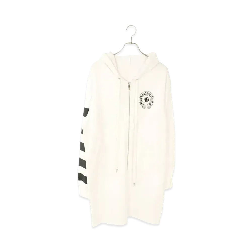 Chrome Hearts x Bella Hadid Dagger Zip Up Long Hoodie "White"