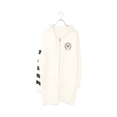 Chrome Hearts x Bella Hadid Dagger Zip Up Long Hoodie "White"