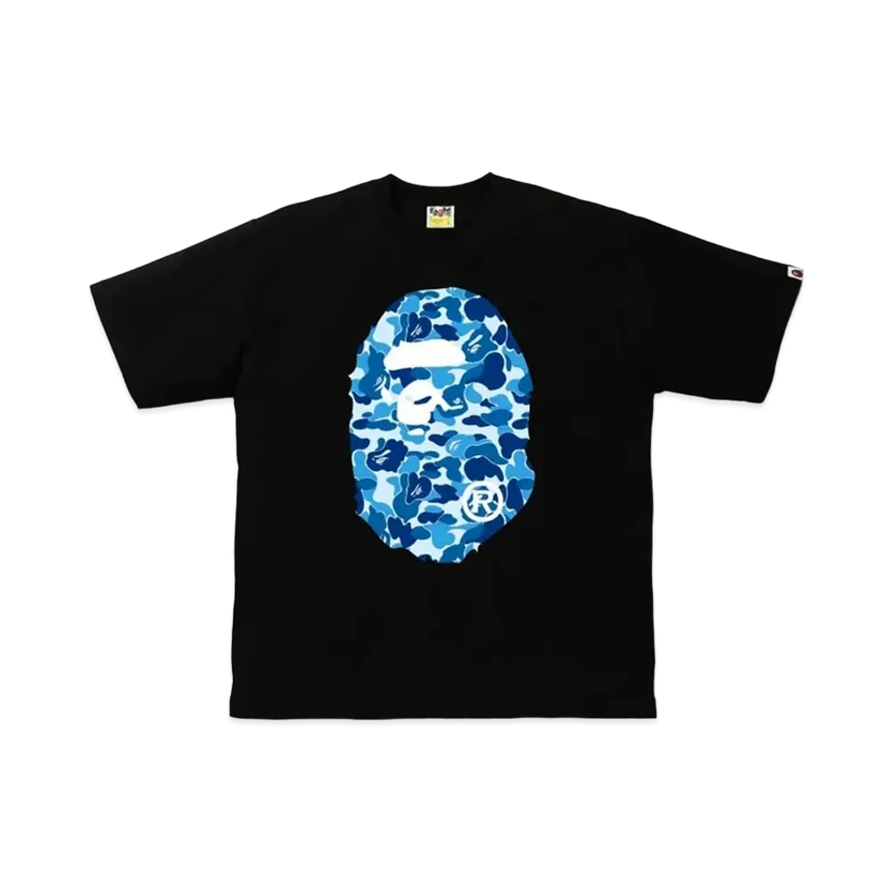 A BATHING APE ABC Camo Big Ape Head Relaxed Tee "Black/Blue"
