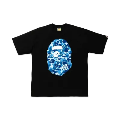 A BATHING APE ABC Camo Big Ape Head Relaxed Tee "Black/Blue"