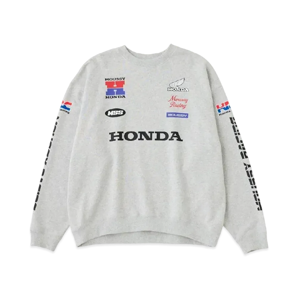 MOUSSY x HONDA HRC Sponsor Logo Pull Over "T.Gray"