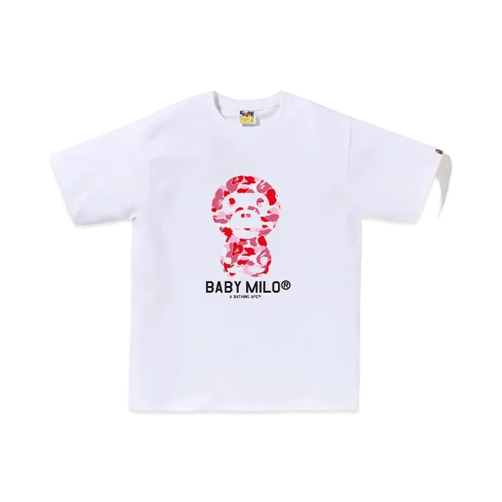 A BATHING APE ABC Camo Baby Milo Tee "White/Pink"