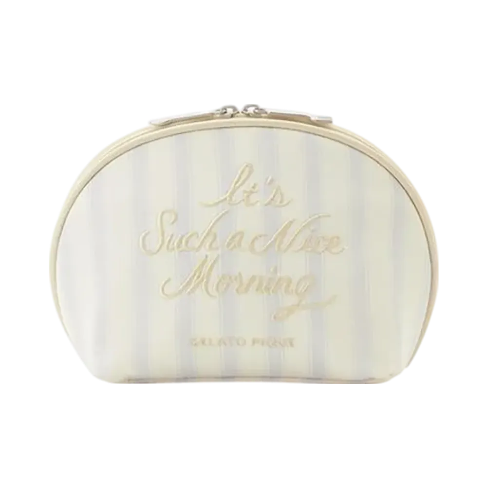GELATO PIQUE Logo Embroidered Semi-Circle Pouch "Blue"