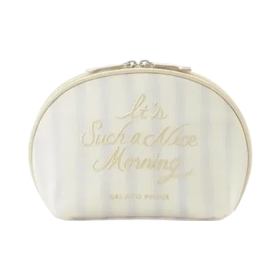 GELATO PIQUE Logo Embroidered Semi-Circle Pouch "Blue"