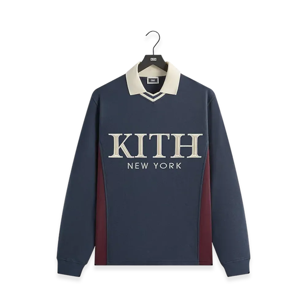 Kith Pique Long Sleeve Tap Polo "Nocturnal"
