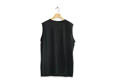 COMOLI Thin Cotton Sleeveless "Black"