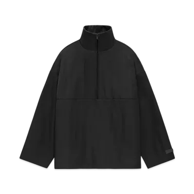 FEAR OF GOD Textured Nylon Halfzip Pullover "Jet Black"