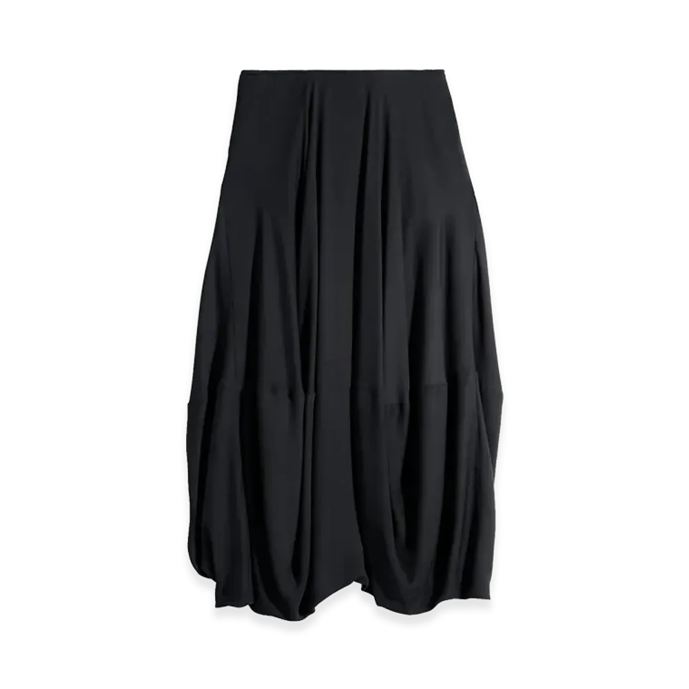 LEMAIRE Women's Crepe de Chine Viscose Balloon Skirt "Granite"