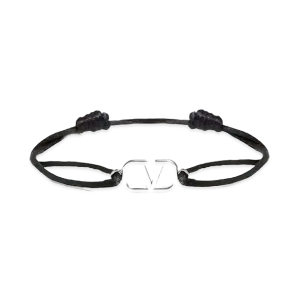 Valentino Vlogo Signature Cotton Bracelet "Black"