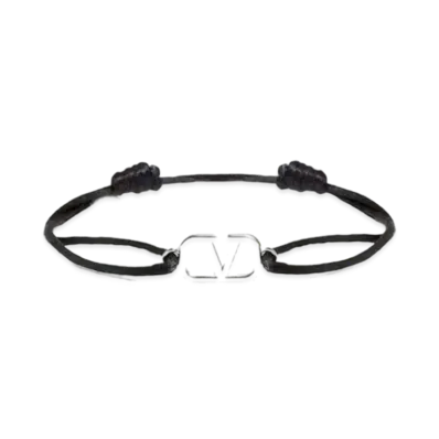 Valentino Vlogo Signature Cotton Bracelet "Black"
