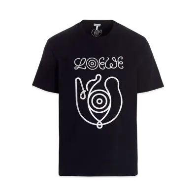LOEWE Embroidered T-shirt In Organic Cotton "Ultramarine Blue"