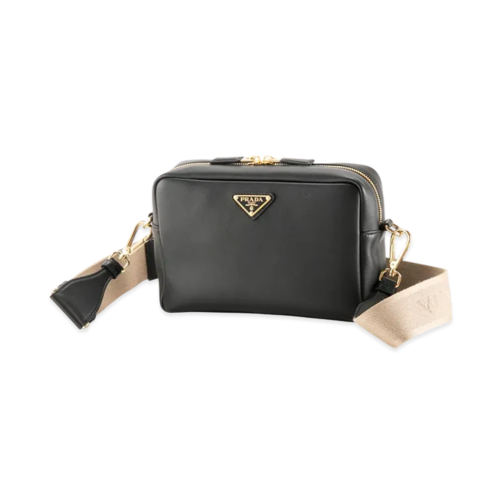PRADA Soft Grain W Zipper Shoulder "Black"