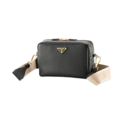 PRADA Soft Grain W Zipper Shoulder "Black"