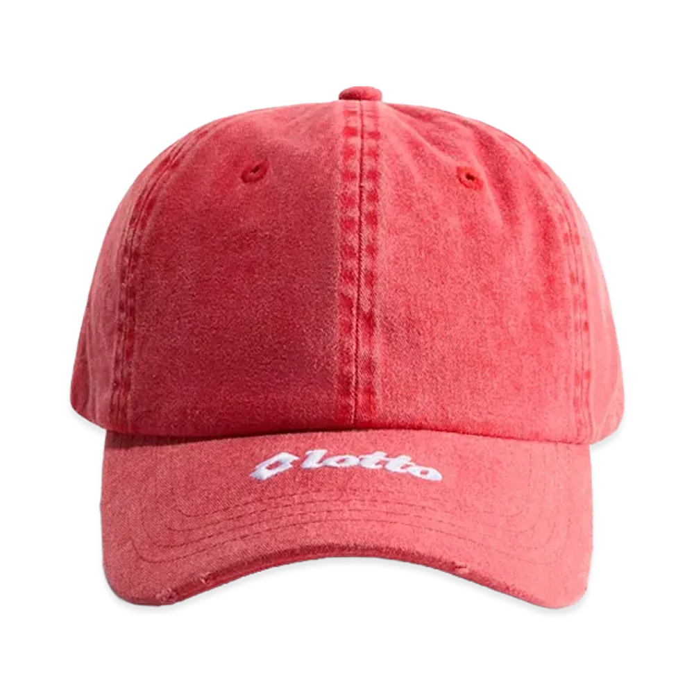 H&M x LOTTO Embroidered Design Cotton Twill Cap "Red"