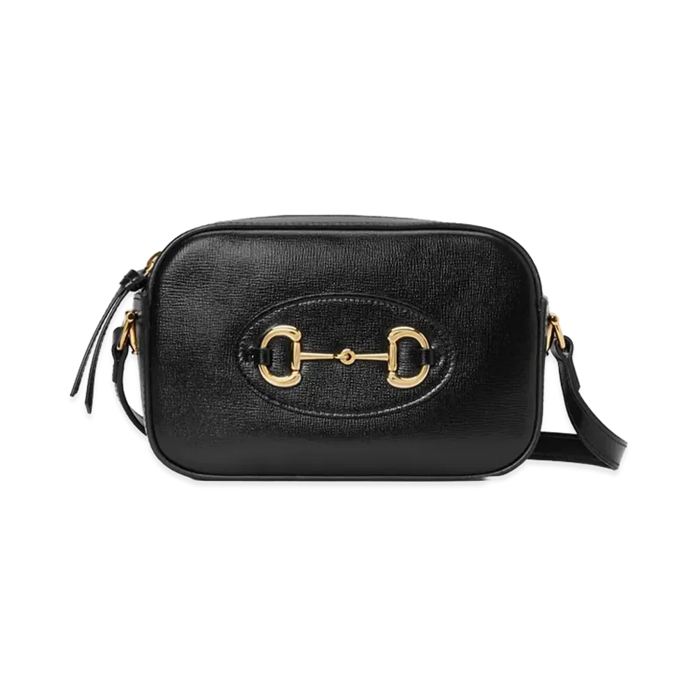 GUCCI Women's Leather Gucci Horsebit 1955 Crossbody Bag "Black"