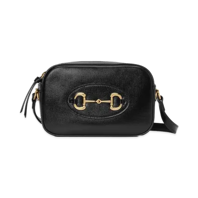 GUCCI Women's Leather Gucci Horsebit 1955 Crossbody Bag "Black"