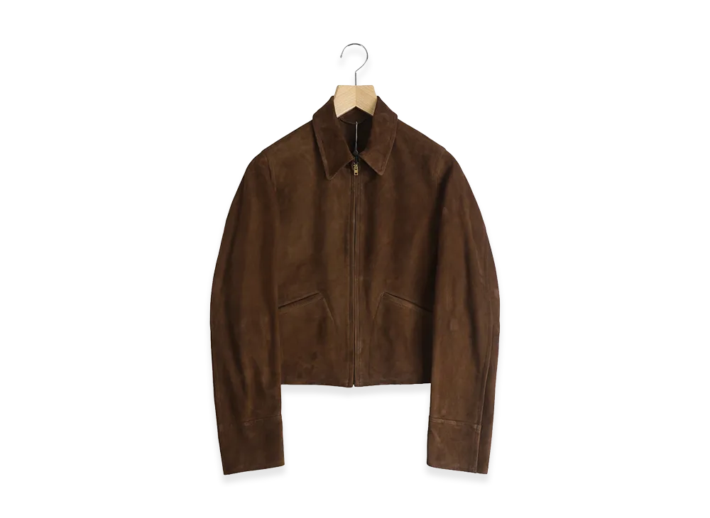 COMOLI Women's Suede Short Jacket "Brown"