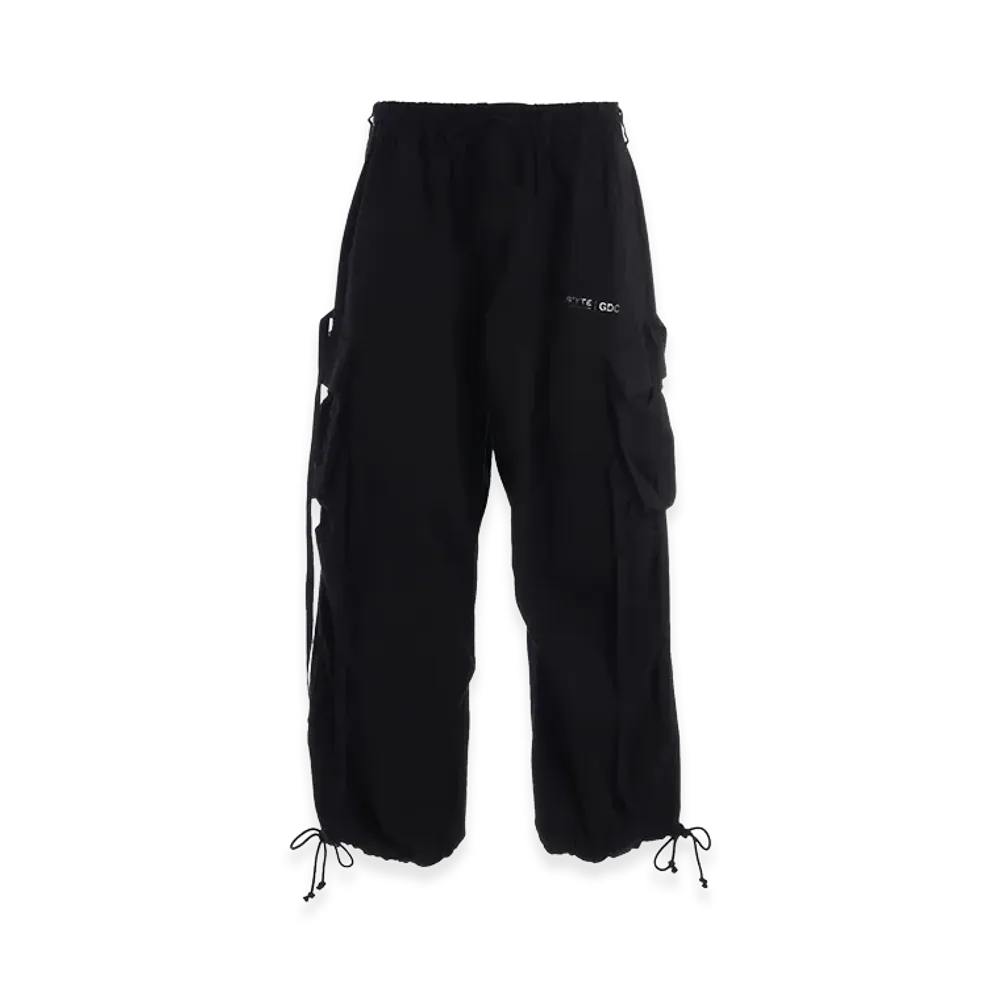 S'YTE x GDC Cotton Drill Logo-Printed Army Techno Pants "Black"