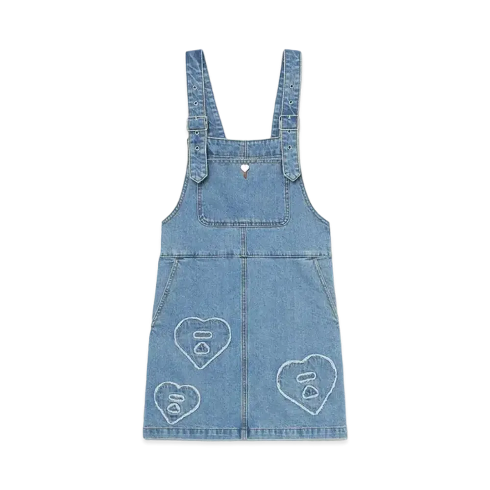 A BATHING APE Logo Patch Denim Dress "Lightindi"
