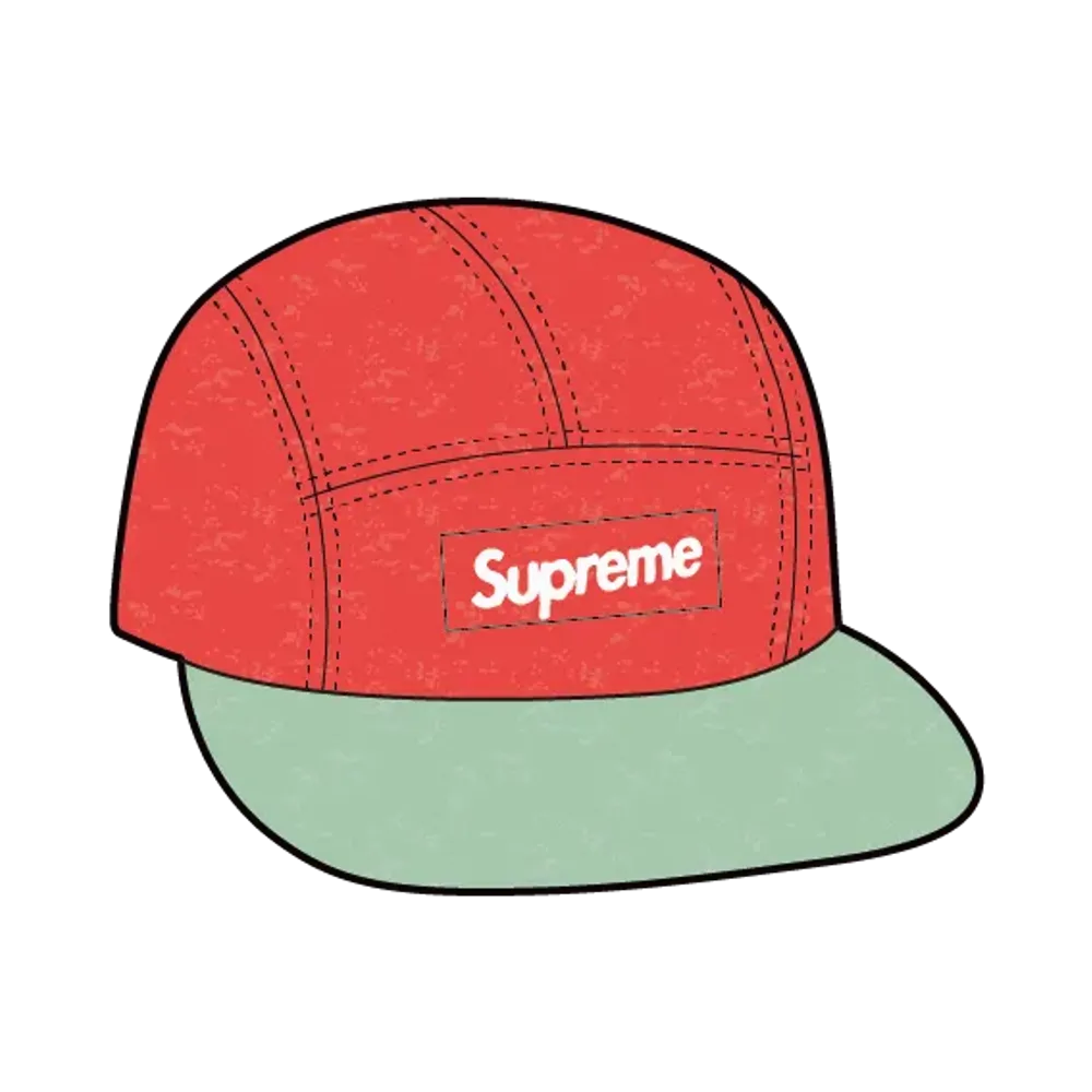 Supreme 2-Tone Moleskin Camp Cap "Red"
