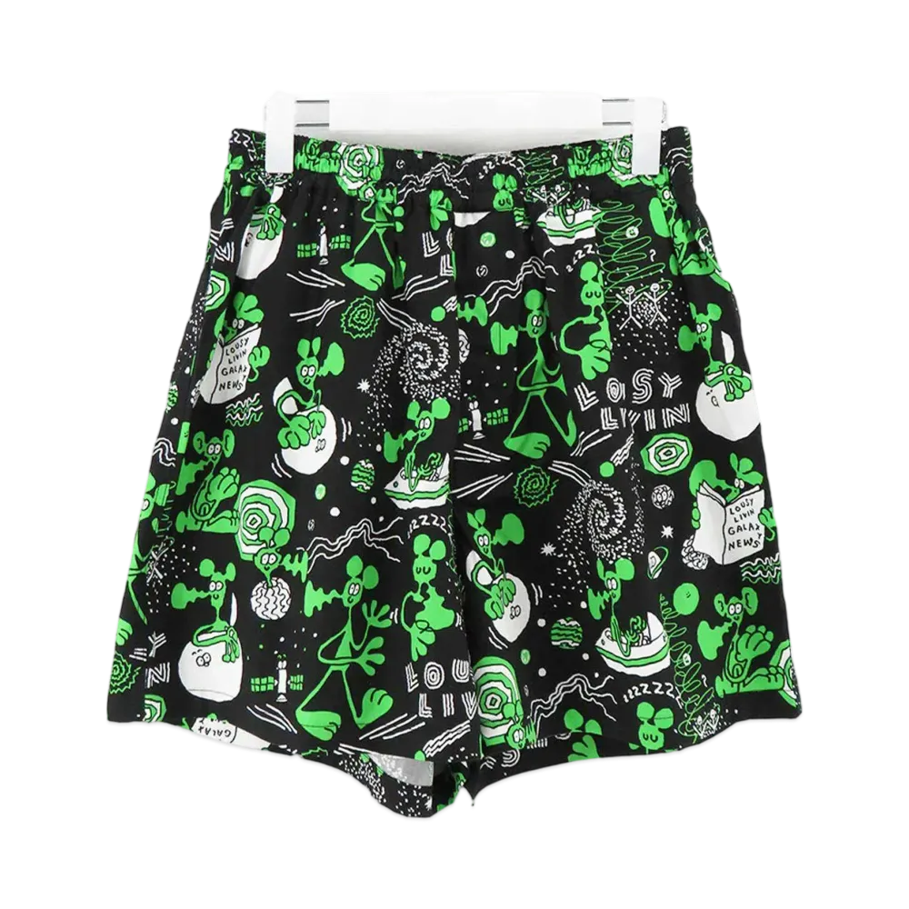 eYe JUNYA WATANABE MAN x Lousy Livin Cotton Broad Print W Name Shorts "Black/Green/White"