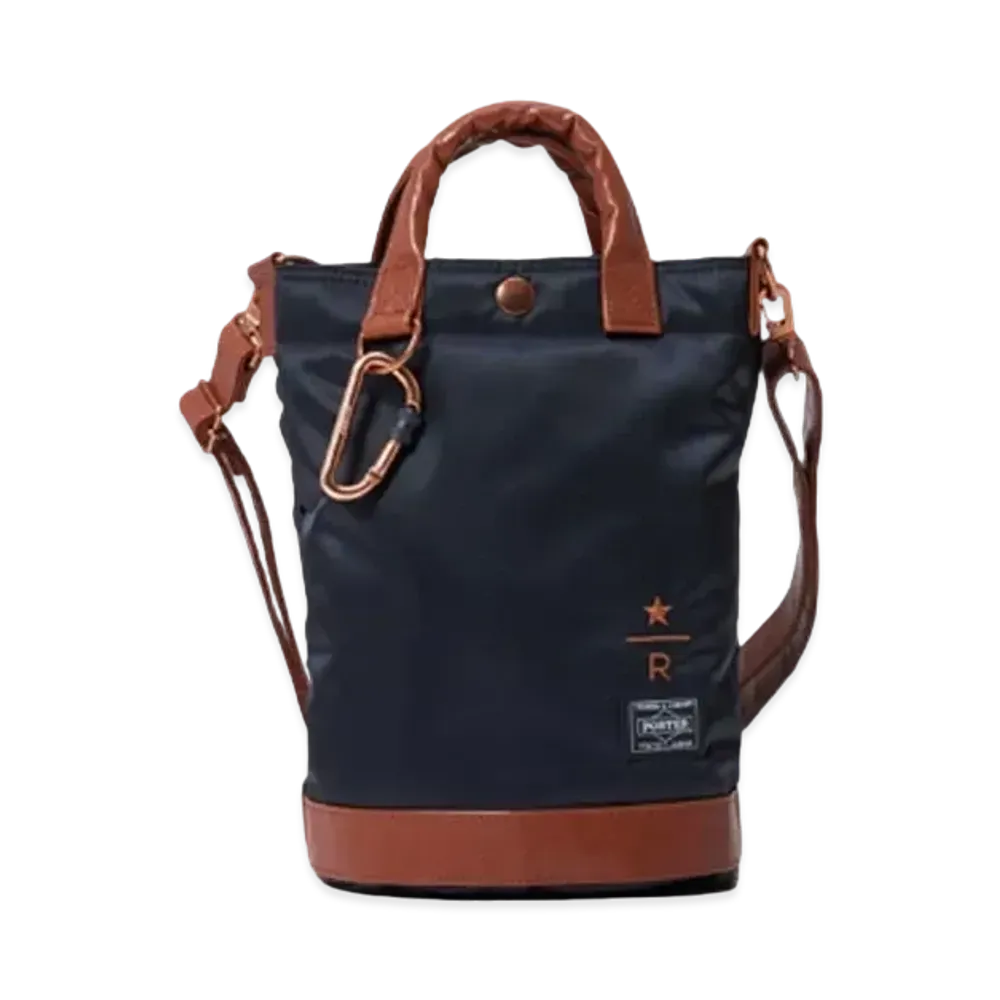 PORTER x STARBUCKS RESERVE Coffee Bean Shape Drum Bag S "Black"