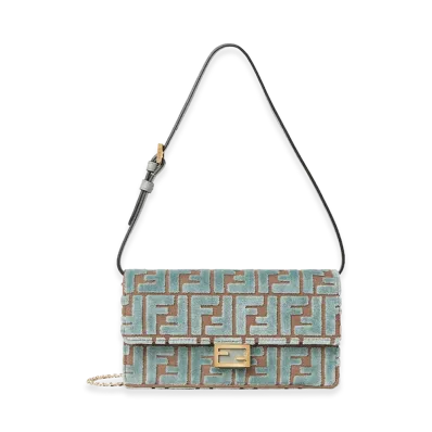 FENDI Women's Baguette Sholder Wallet "Light Blue"