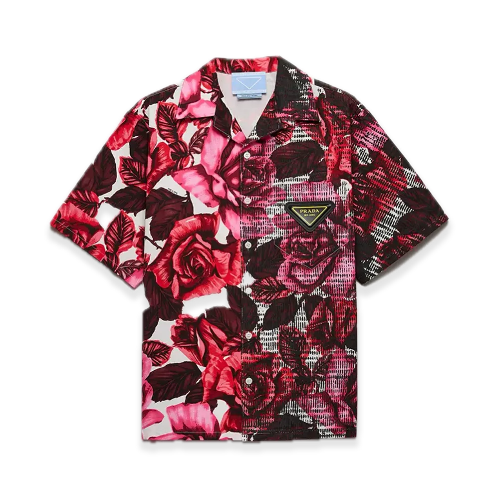 PRADA Timecapsule Printed Cotton Shirt "Pink"