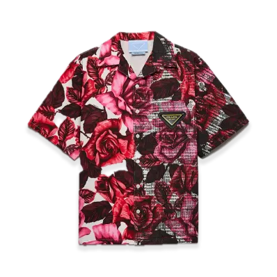 PRADA Timecapsule Printed Cotton Shirt "Pink"