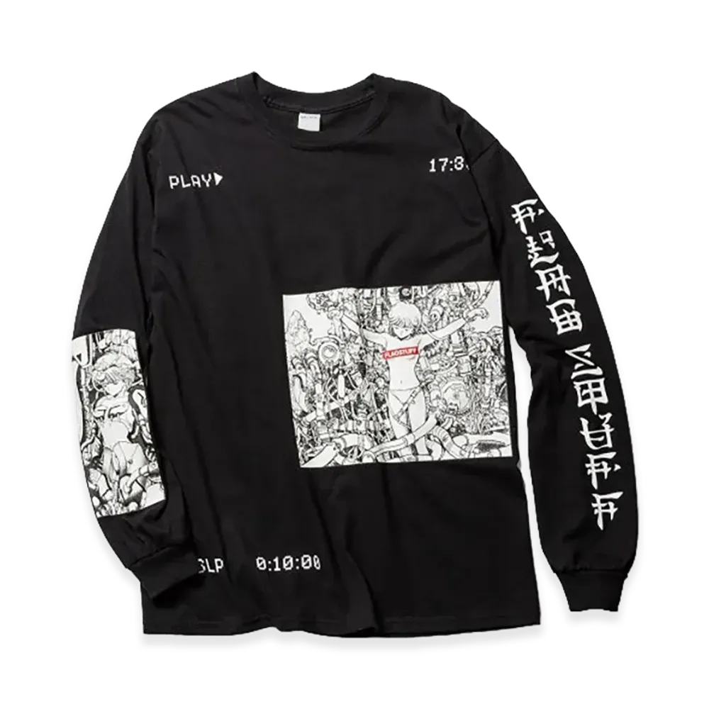 F-LAGSTUF-F x VIDEO GIRL "PLAY" L/S Tee "Black"
