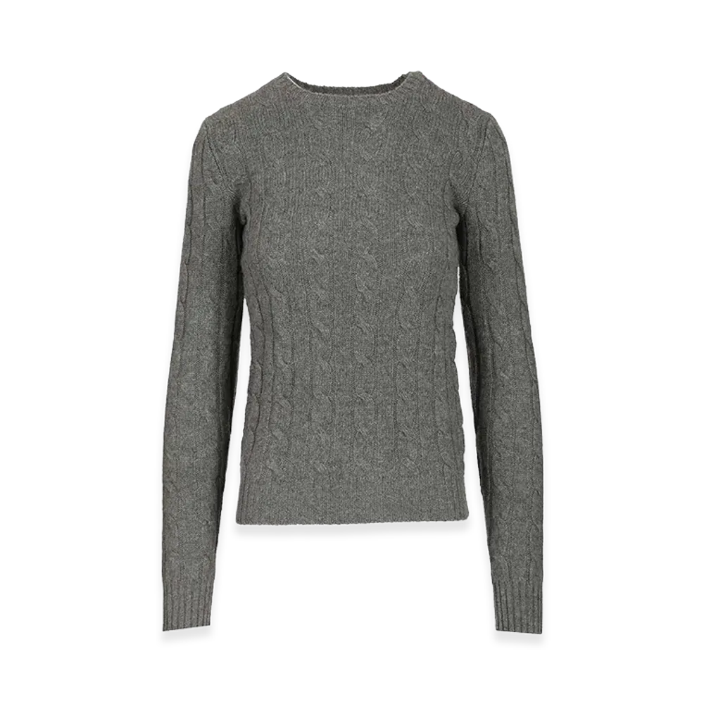 Polo Ralph Lauren Women's Cashmere Cable Knit Sweater "Grey"