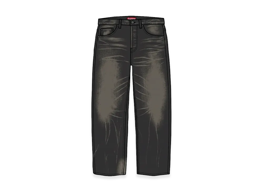 Supreme Distressed Loose Fit Selvedge Jean "Washed Black" (26FW)