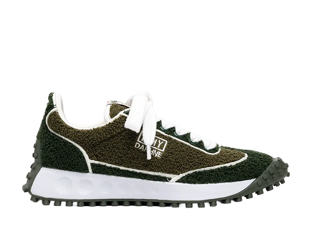 メゾンミハラヤスヒロ ウィメンズ ダフネ オリジナルソール チェニール エンブロイダリー キャンバス ローカットスニーカー "グリーン"