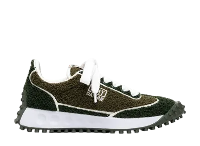 Maison MIHARA YASUHIRO Women's DAPHNE OG Sole Chenille Embroidey Canvas Low-top Sneaker "Green"